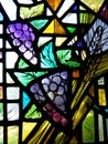 Church: stained glass window with grapes Royalty Free Stock Photo