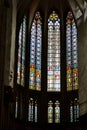 Church, stained glass, windows, gothic architecture, god, light, colorful, sacred, rose window, religion, saint Royalty Free Stock Photo