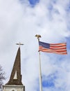 Church State Steeple Flag Royalty Free Stock Photo