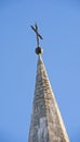 Church steeple with cross Royalty Free Stock Photo