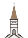 Church steeple with cross isolated.