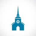 Church with steeple vector icon Royalty Free Stock Photo