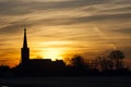 Church at Stompwijk in winter Royalty Free Stock Photo