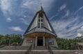 Church in Stromowce Nizne village with blue sky