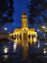 Church at sunset in blue hour