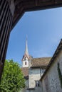 Monastery tower in the Swiss abbey Royalty Free Stock Photo