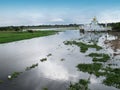 Church temple beside U Bein Wooden longest Bridge in Amarapura, Myanmar. Royalty Free Stock Photo