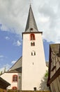 Church and Timbered house in the village of Traben-Trarbach - Moselle valley wine region in Germany Royalty Free Stock Photo