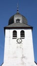 Church tower against a blue sky in Mayen. Germany