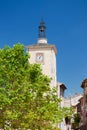 Church tower in Aiguines Royalty Free Stock Photo