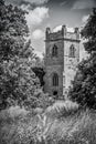 Church tower in black and white Royalty Free Stock Photo