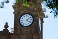 Church tower clock in the town of Galdar, Spain Royalty Free Stock Photo