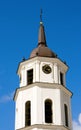 Church tower clock in Vilnus Royalty Free Stock Photo