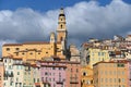 Church tower in Menton France