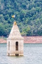 Church tower in Sau Reservoir, Catalonia, Spain Royalty Free Stock Photo