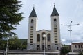 Church towers in Medjugorje in Bosnia Herzegovina Royalty Free Stock Photo