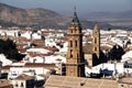 Church towers and town buildings, Antequera, Spain.