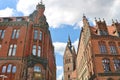 Church and town hall in Hanover, Germany.