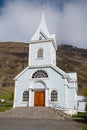 The church in town of seydisfjordur in Iceland