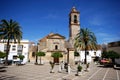 Church in the town square, Bornos, Spain. Royalty Free Stock Photo