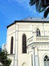 Church under tropical blue sky