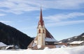 The church in Val Gardena, Italy. Dolomites.