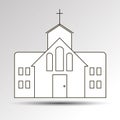 church vector christian religion icon building catholic illustration cross symbol