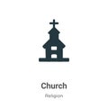 Church vector icon on white background. Flat vector church icon symbol sign from modern religion collection for mobile concept and Royalty Free Stock Photo