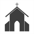 church vector icon on white isolate. Vector Royalty Free Stock Photo