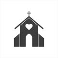 Church vector icon on white isolate. Vector Royalty Free Stock Photo