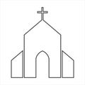 church vector icon on white isolate. Vector Royalty Free Stock Photo