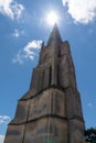 Church view of Saint Emilion village in Bordeaux region Royalty Free Stock Photo