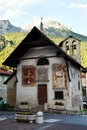 Church in Vigo di Cadore, in Dolomiti region, noth Italy Royalty Free Stock Photo