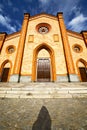 Church in the villa cortese old closed brick tower sidewal