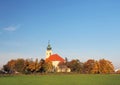 Church in village Novy Zivot at autumn, Slovakia Royalty Free Stock Photo