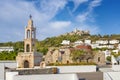 Church of Virgin Mary and Medieval Castle in village of Asklipio (Rhodes, Greece) Royalty Free Stock Photo