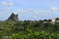 Religion and Faith - Church, Volcanic Peak Landscape, Santiago Island, Cape Verde Royalty Free Stock Photo