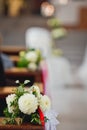 Church wedding decoration Royalty Free Stock Photo