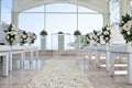 Church for wedding with petals carpet Royalty Free Stock Photo