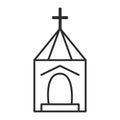 Church, wedding vector line icon, sign, illustration on background, editable strokes Royalty Free Stock Photo