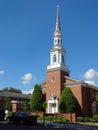 Church with White Steeple in Downtown Cary, North Carolina