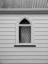 Church: white wooden window