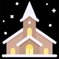 Church in winter icon, Winter city related vector