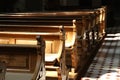 Church wooden bench