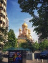 Churche with Golden dom in Bucharest, Romania Royalty Free Stock Photo