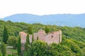 Churches on Palouki hill, Skopelos, Greece Royalty Free Stock Photo