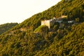 Churches on Palouki hill, Skopelos, Greece Royalty Free Stock Photo