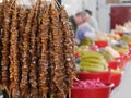 Churchkhela, traditional dried friut in market, Kutaisi, Georgia