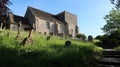 Churchyard beside a 11th Century church.