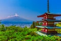 Chureito Pagoda with beautiful mount fuji in the background